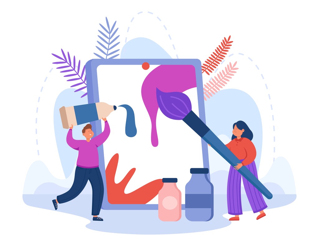 Seorang desainer sedang memilih palet warna